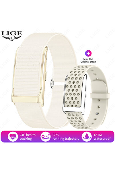 Lige سوار رياضي بيج اللون، جهاز تتبع اللياقة البدنية، ساعة ذكية مقاومة للماء،...