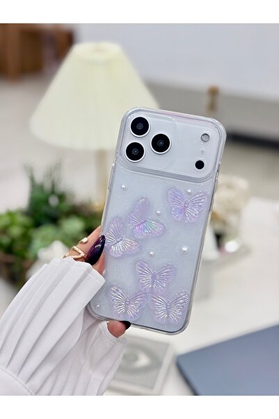 Go Aksesuar Iphone 17 Promax Uyumlu Mor Kelebek Oyuncak Tasarımlı Silikon Kılıf