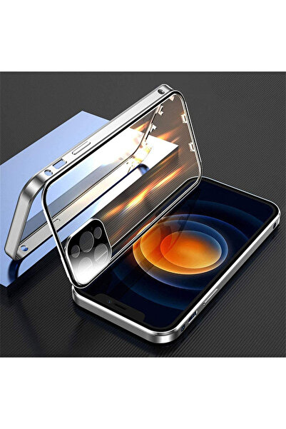 Choice5 For iPhone 16 Silver 360°Full Protection Metal Magnetic Double-Sided ...