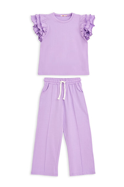 MODJEANS Set compleu de vara MODJEANS, tricou cu maneci cu volane, pantaloni ...