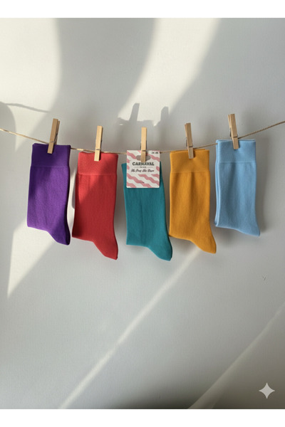 CARNAVAL SOCKS 5’li Pastel Renkli Çorap Moda Kutusu – Unisex Premium Çorap Seti