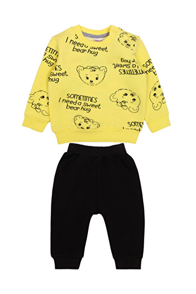 MODJEANS Set de imbracaminte pentru fetite, 2 piese, imprimeu ursuleti, galbe...