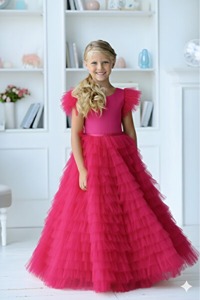 Asel Kids Φόρεμα από μακρύ τούλι με επένδυση, για ειδική περίσταση για κορίτσια