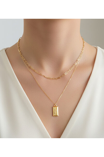 Ervalina Trend Çoklu Külçe Altın Kolye