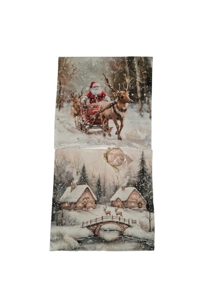 OEM Set of 2 Decorative Pillow Covers Printed Snow White for Christmas 45x45cm + 2D Flat Decorations Woo