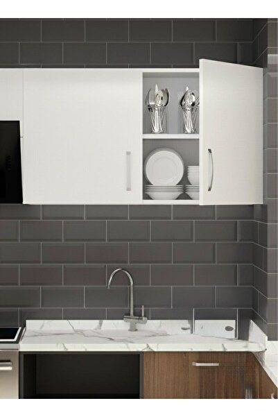 GKM HOME 100 CM Mini Mutfak Üst Dolabı Modern Üst Dolap