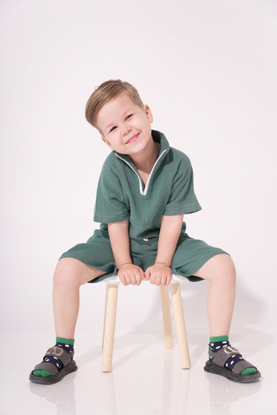 MODJEANS Set complet copii MODJEANS, 2 piese, bumbac, verde smarald, maneci s...