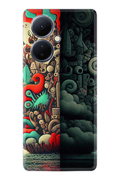 Arvencase حافظة Vivo V29 Lite ذات طابع العام الجديد مطبوع غطاء منقوش لعيد الم...