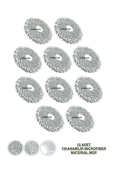 Roboclinic Roborock Q Revo C Robot Vacuum Cleaner Compatible Replacement Microfiber 10 Pieces Mop Cloth