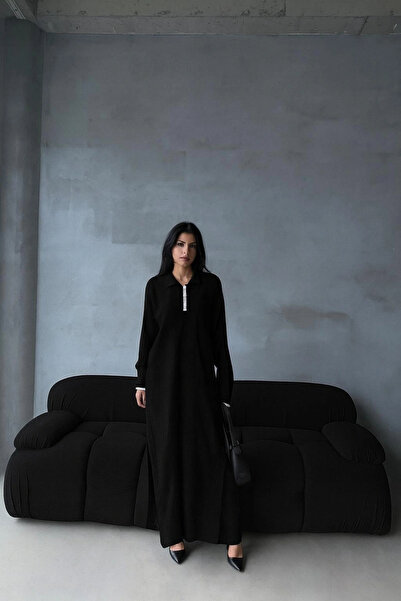 avensyy Pants Slit dress double knitwear set black elf