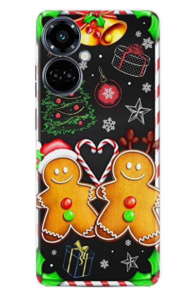 TECNO غطاء حماية لهاتف Camon 19 Pro بتصميم السنة الجديدة ونقوش عيد الميلاد-10...