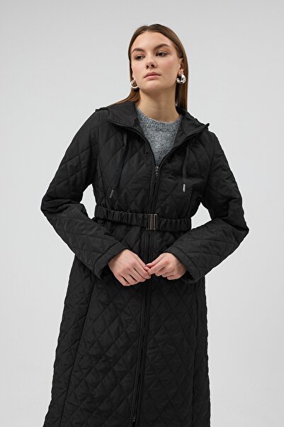 QANU Premium Quilted Coat Black