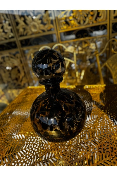 hediye ESTERHOMEDECOR Leopar desen kapaklı dekoratif cam şişe
