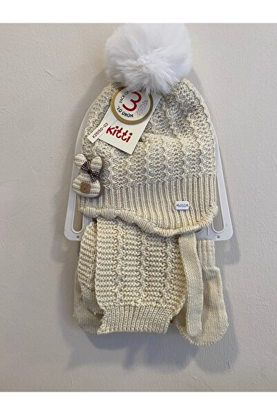 Kitti 0-18 Ay Bebek Şapka&Atkı&Eldiven Set