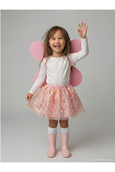 LC Waikiki Pink tutu skirt and wing costume for girls