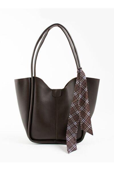 Timeless SEO - Kadın Siyah Şallı Omuz Çantası – Deri Görünümlü Büyük Hacimli Günlük Şık El Çantası