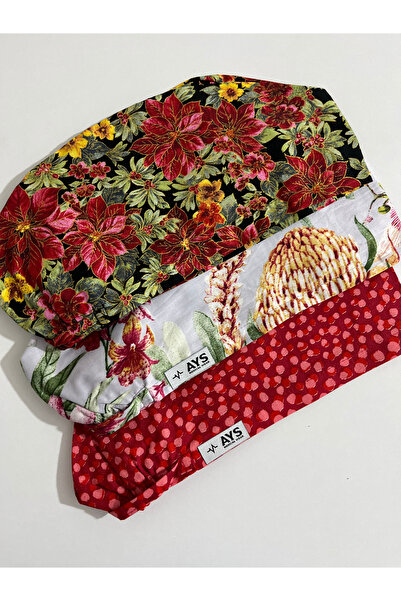 AYS 3'Lü Hemşire Doktor Cerrahi Geniş Kalıp Poplin Pamuklu Medikal Bone Aşçı ...