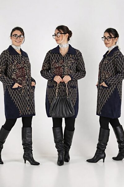 onno style women Patterned Knitted Coat Jacket
