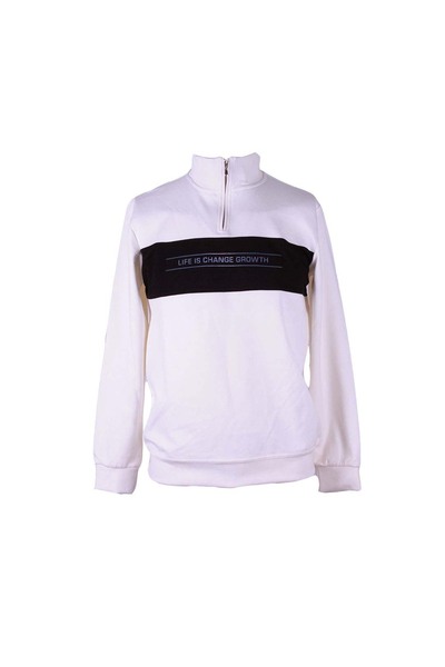 trender سترة رجالية بيضاء بسحاب نصفي 227