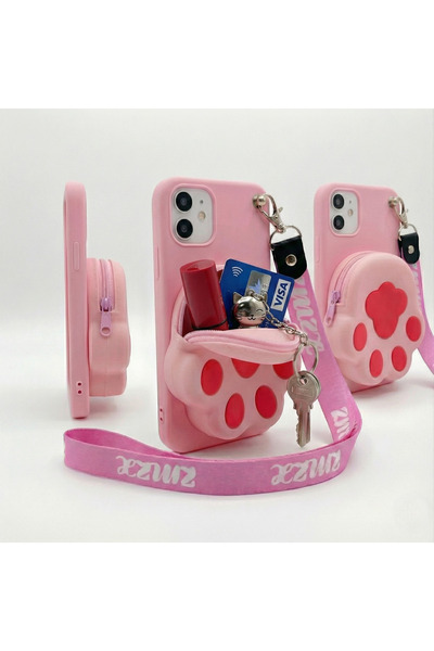 OSG 3D Patterned Phone Case with Bag and Neck Strap Compatible with iPhone 12 and 12 Pro