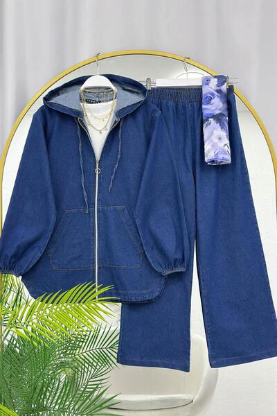 VOLT CLOTHİNG Jeans Suit with Zipper Detail Pants