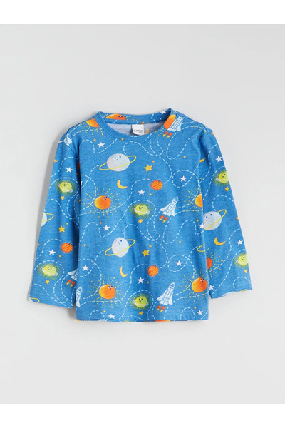 LC Waikiki مجموعة بيجامة للأولاد LCW Kids Blue مطبوع