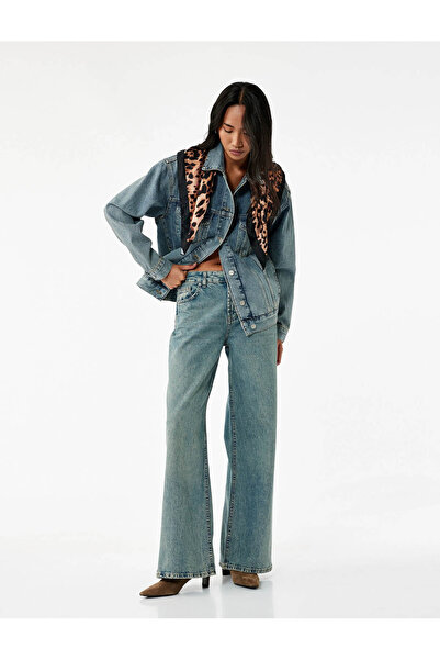 Koton croi larg pe picior Pantaloni verzi pentru femei 6WAL40169MD