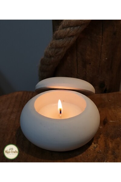 Han Crafts Kokulu Soya Wax Mumu, Dekoratif Kapaklı Seramik Mumlukta