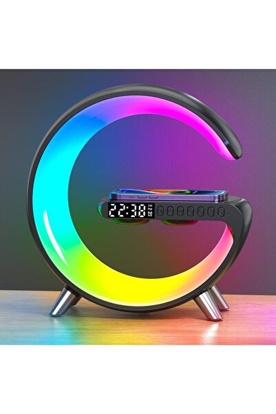 LA' PRECIOUS Smart LED Table Lamp, 4-in-1 Wireless Charger, Night Light, Alarm Clock, and Bluetooth Speaker with