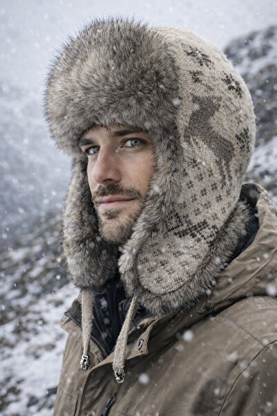 LAGRANZE Ice Wind Men's Alpaca Hood