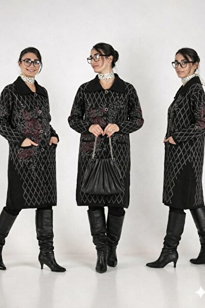 onno style women Patterned Knitted Coat Jacket