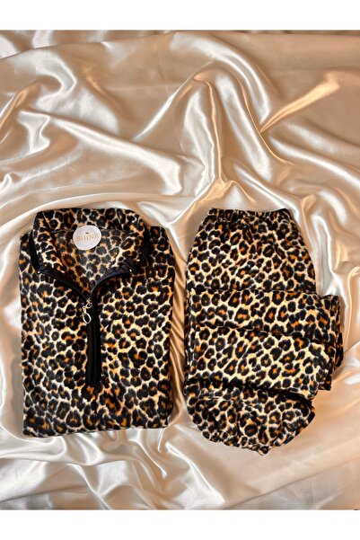 beshineunderwear Leopard Fleece Pajama Set