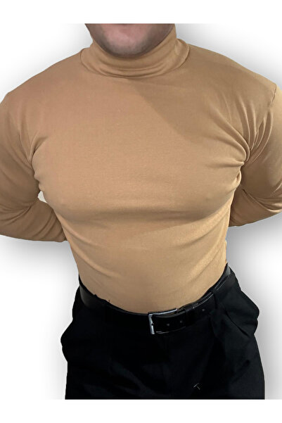 Lushen Uzun Kollu Yarım Boğazlı Balıkçı Yaka Likralı Penye Badi Body