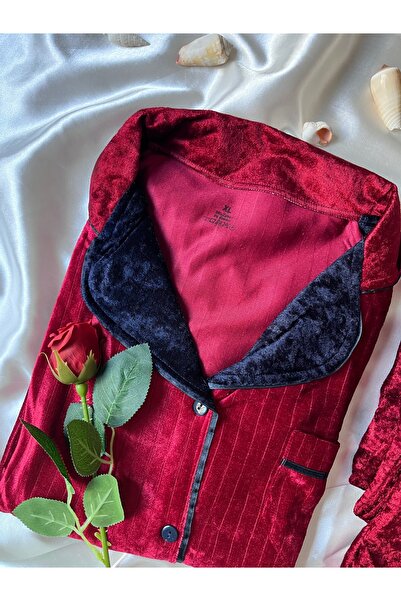 beshineunderwear Cherry Elegance Velvet Pajama Set