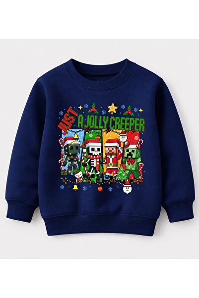 Efendioğlu Design Sweatshirt Just a Jolly Creeper Printed New Year Christmas ...