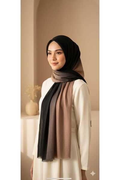 ALLURİNG Degrade Konfor Şal (siyah-koyu bej)