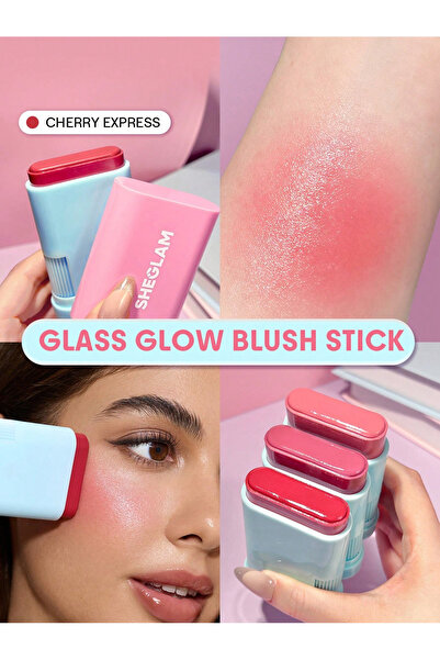 SHEGLAM Glass Glow Blush Stick – CHERRY EXPRESS | Cam Işıltılı Allık Stick - ...