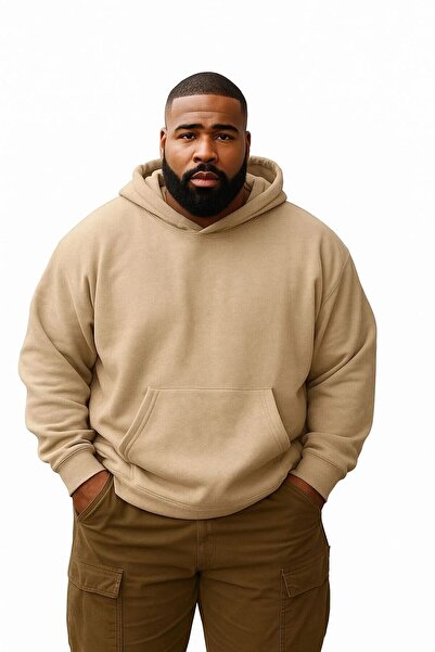 oneagılyazı 3 Yarn Combed Cotton Plus Size Unisex Sweatshirt