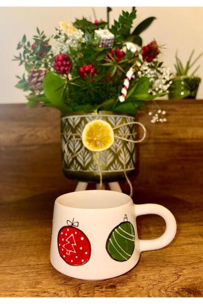 MUGUSA HEDİYELİK Handmade Ceramic Christmas Themed Mug