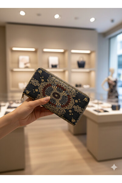 Gamy Bags محفظة نسائية بوهيمية منقوشة عرقياً - محفظة منسوجة بنمط تركي - محفظة منسوجة أصلية بنمط الكليم