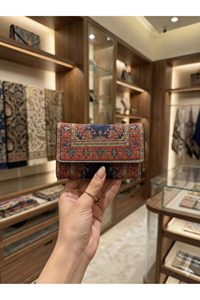 Gamy Bags محفظة نسائية بوهيمية منقوشة عرقياً - محفظة منسوجة بنمط تركي - محفظة منسوجة أصلية بنمط الكليم