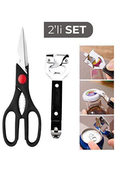 ZUZU MADE 2'li Mutfak Seti Paslanmaz Şişe Açacağı Kavanoz Kapak Açacağı ve Ço...