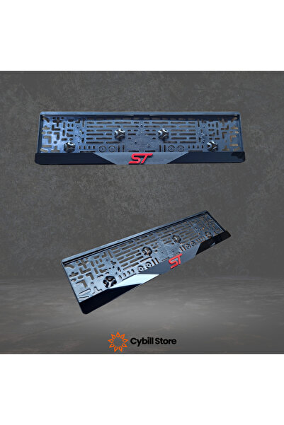 CybillStore ST Yazılı Logolu Mat Ortalı Parlak Pleksi Plakalık 2’li Set – Tüm Araçlarla Uyumlu