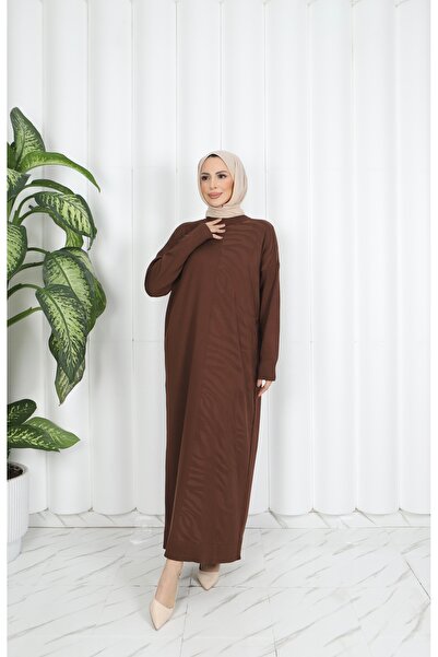 NİSUM MODA Zebra Patterned Mercerized Dress