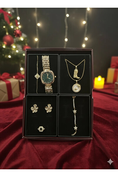 naaksesuar Advent Calendar Takı Seti Gold Renkli 7li Sürpriz Lüks Paket