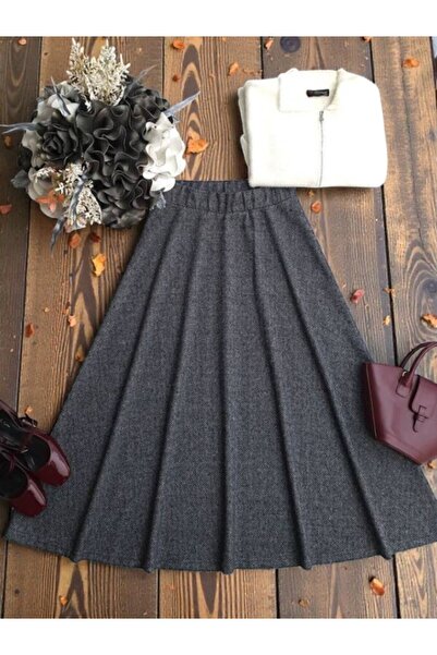 ŞAHİN TESETTÜR GİYİM BELİ LASTİKLİ BALIKSIRTI ETEK 6092