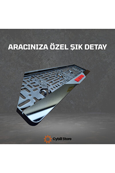 CybillStore Nissan Logolu Mat Ortalı Parlak Pleksi Plakalık 2’li Set – Tüm Araçlarla Uyumlu