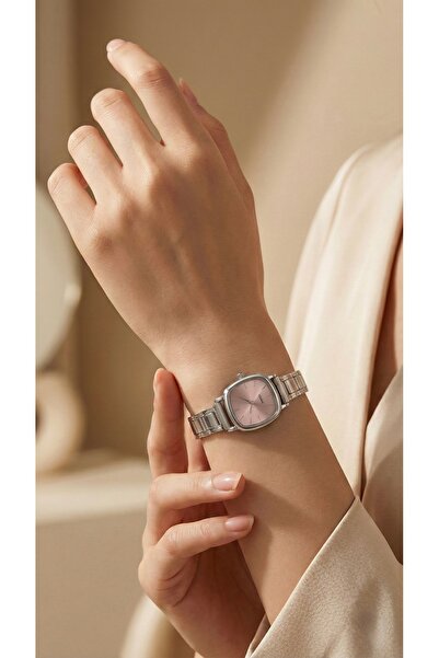 KLISHE Butik ALYA Silver & Pembe Çelik Kadın Saat, Vintage, Saat Koleksiyonu 2026