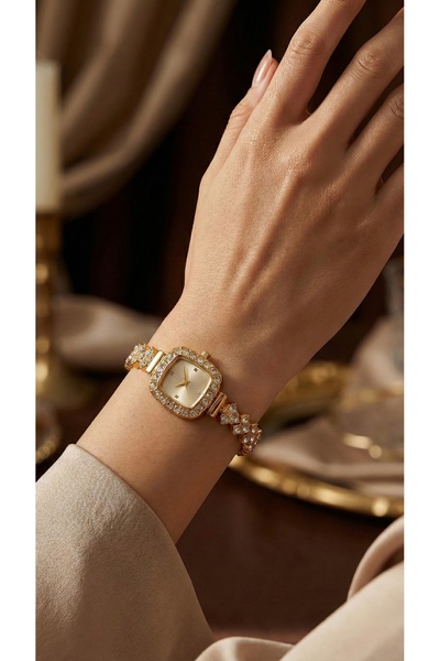 KLISHE Butik DIAMOND Gold Çelik Taşlı Kadın Saat, Luxury, Saat Koleksiyonu 2026