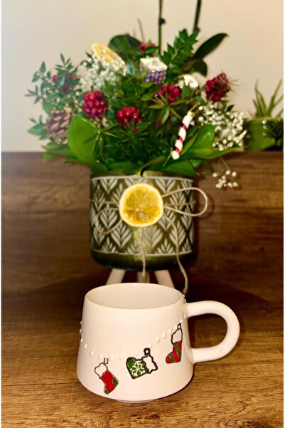 MUGUSA HEDİYELİK Handmade Ceramic Christmas Themed Mug